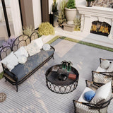 Afoxsos 1 ft. x 1 ft. Light Grey Wood Interlocking Deck Tiles Striped Pattern All-Weather for Patio, Balcony Pool Side (30-Pack)