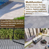 Afoxsos 1 ft. x 1 ft. Light Grey Wood Interlocking Deck Tiles Striped Pattern All-Weather for Patio, Balcony Pool Side (30-Pack)