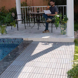 Afoxsos 1 ft. x 1 ft. Light Grey Wood Interlocking Deck Tiles Striped Pattern All-Weather for Patio, Balcony Pool Side (30-Pack)