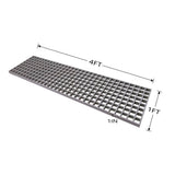 Wellco Fiberglass Molded Grating Composite for Floors Outdoor Drain Cover Deck Tile, 1.5x1.5x1in, 1x4ft, Gray, Gritted