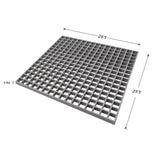 Wellco Fiberglass Molded Grating Composite for Floors Outdoor Drain Cover Deck Tile, 1.5x1.5x1in, 2x2ft, Gray, Gritted