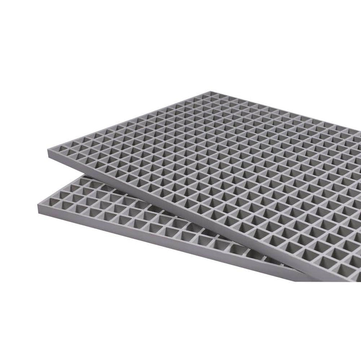 Wellco 1.68 ft. x 3.35 ft. x 2 in. Fiberglass Molded Grating, 2 in. x 2 in. x 2 in., Gray, Resin Paver