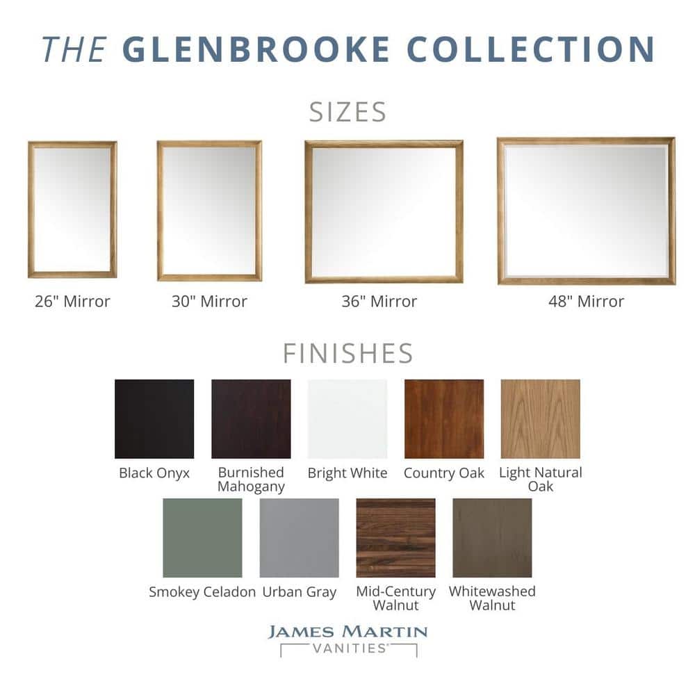 James Martin Vanities Glenbrooke 26" x 40" Rectangular Vanity Mirror in Light Natural Oak