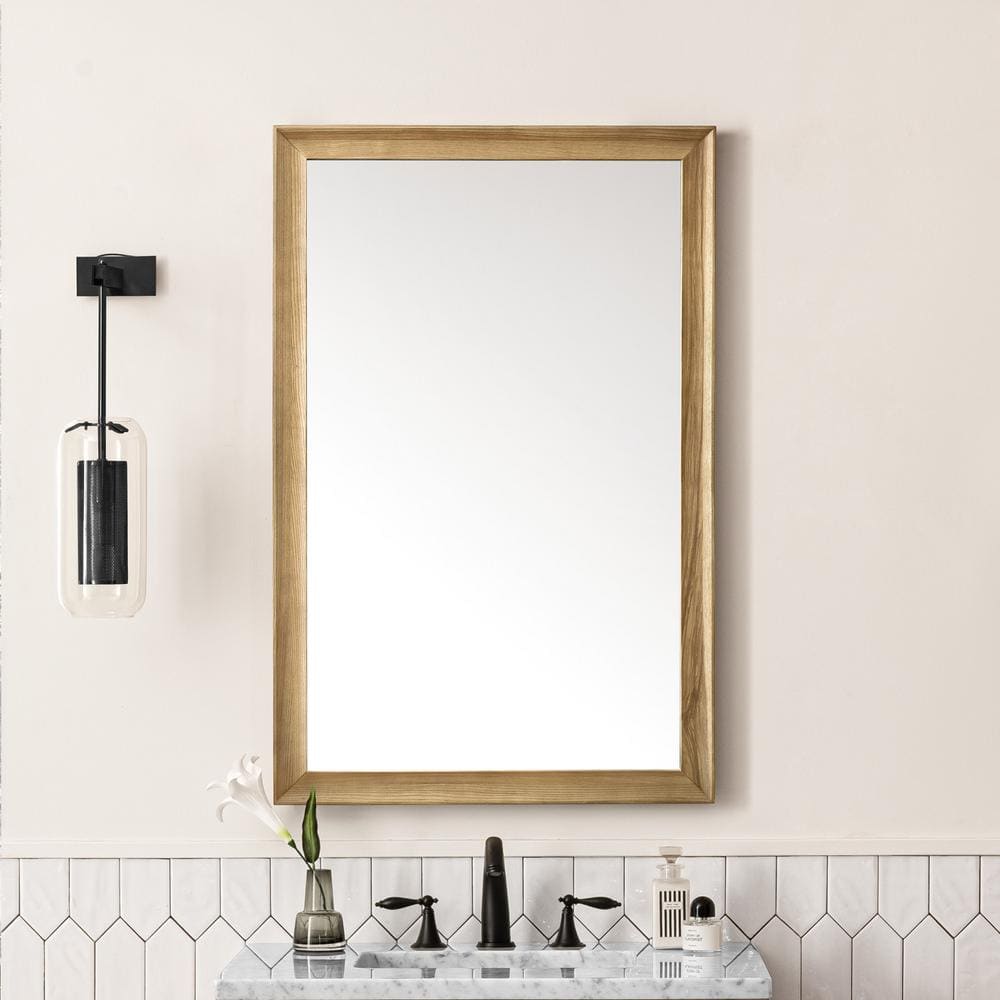 James Martin Vanities Glenbrooke 26" x 40" Rectangular Vanity Mirror in Light Natural Oak