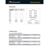 36 in. x 80 in. Contemporary Teak Medium Oak Left-Hand Inswing Fiberglass Prehung Front Door