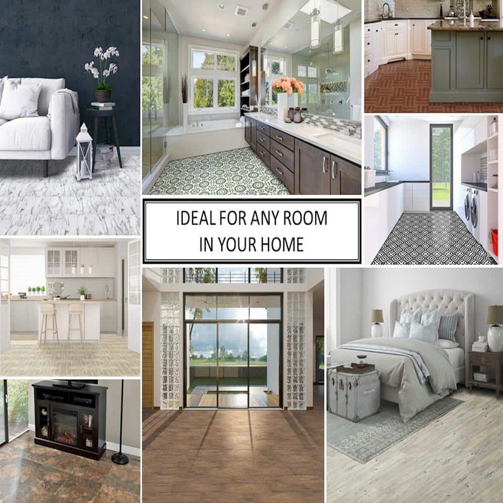 ACHIM Nexus Light Slate 12 in. x 12 in. Peel and Stick Marble Vinyl Tile (20 sq. ft./case)