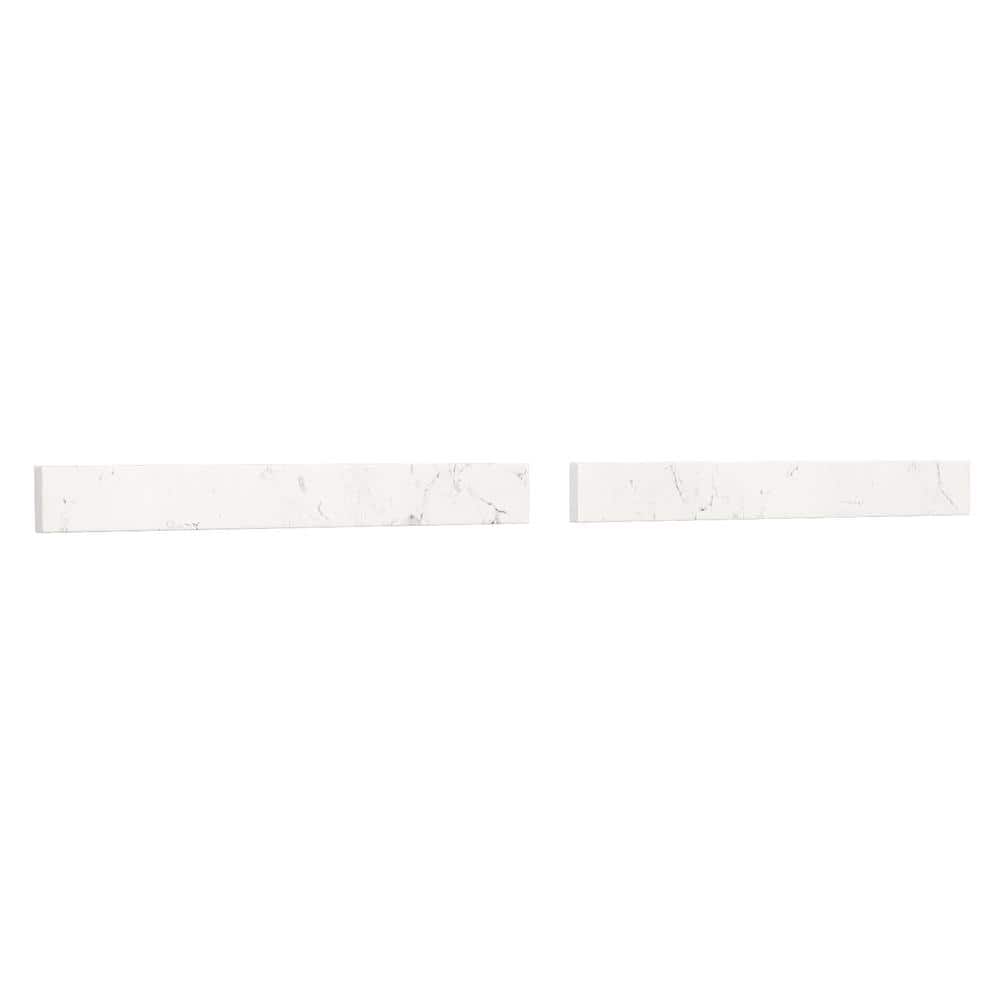 Wyndham Collection 54 in. Cultured Marble Backsplash in Light-Vein Carrara