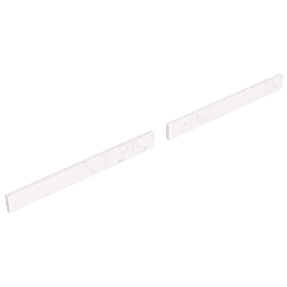 Wyndham Collection 54 in. Cultured Marble Backsplash in Light-Vein Carrara
