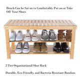 Lavish Home 8-Pair Bamboo Bench and Shoe Organizer