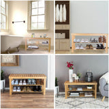 Lavish Home 8-Pair Bamboo Bench and Shoe Organizer