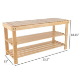 Lavish Home 8-Pair Bamboo Bench and Shoe Organizer