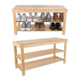 Lavish Home 8-Pair Bamboo Bench and Shoe Organizer