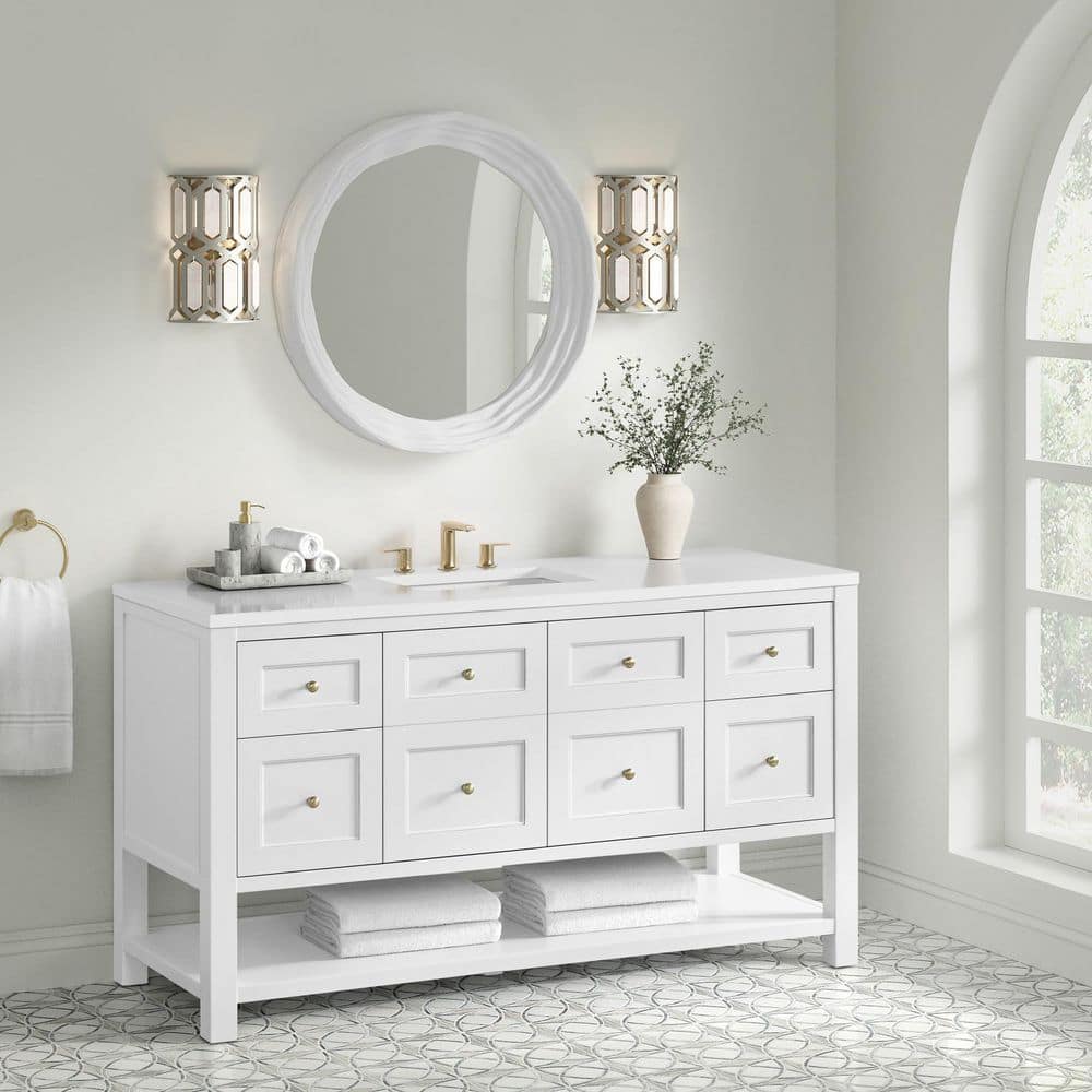 James Martin Vanities Terra 30" Limestone Framed Bathroom Vanity Mirror