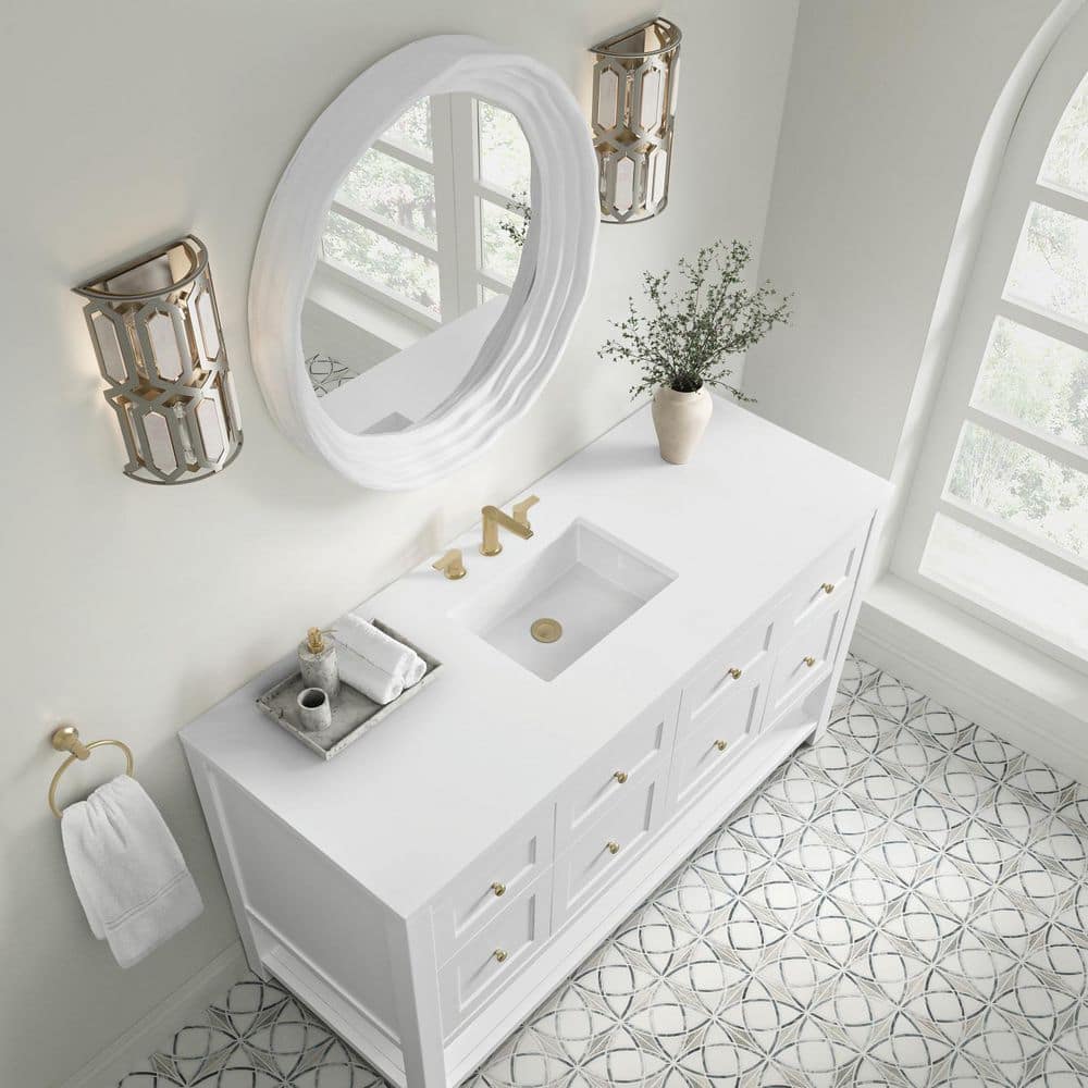 James Martin Vanities Terra 30" Limestone Framed Bathroom Vanity Mirror