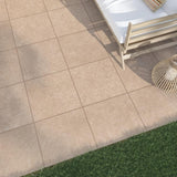 Pietra Limestone Sand 6 in. x 6 in. x 0.75 in. Stone-Look Porcelain Paver Sample