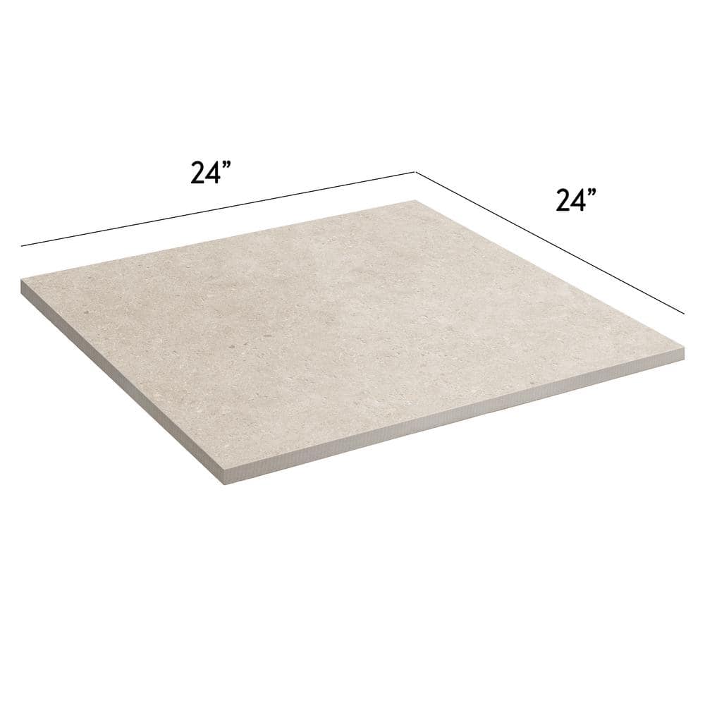 Pietra Limestone White 24 in. x 24 in. x 0.75 in. Stone-Look Porcelain Paver (Case of 2)