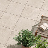Pietra Limestone White 24 in. x 24 in. x 0.75 in. Stone-Look Porcelain Paver (Case of 2)