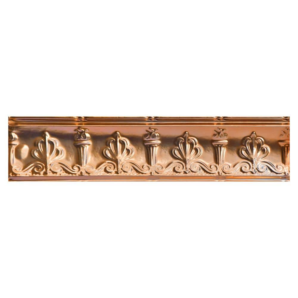 FROM PLAIN TO BEAUTIFUL IN HOURS Moonlit Seashore 0.012 in. x 6.44 in. x 48 in. Metal Bed Moulding Nail-up Tin Cornice in Lincoln Copper (48 Ln.ft./Pack)