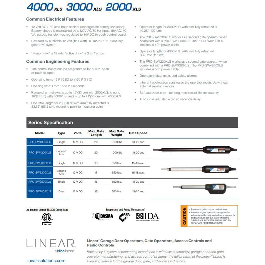 LINEAR Pro 4200 Swing Gate Opener Secondary