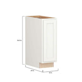 Shaker Partial Overlay 12 in W x 24 in D x 34.5 in H Plywood Assembled Full Height Base Kitchen Cabinet in Linen White