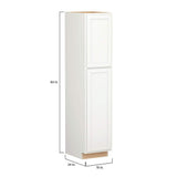 Shaker Partial Overlay 18 in. W x 24 in. D x 84 in. H Plywood Assembled Utility Kitchen Cabinet in Linen White