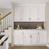 Shaker Partial Overlay 24 in. W x 24 in. D x 90 in. H Plywood Assembled Utility Kitchen Cabinet in Linen White