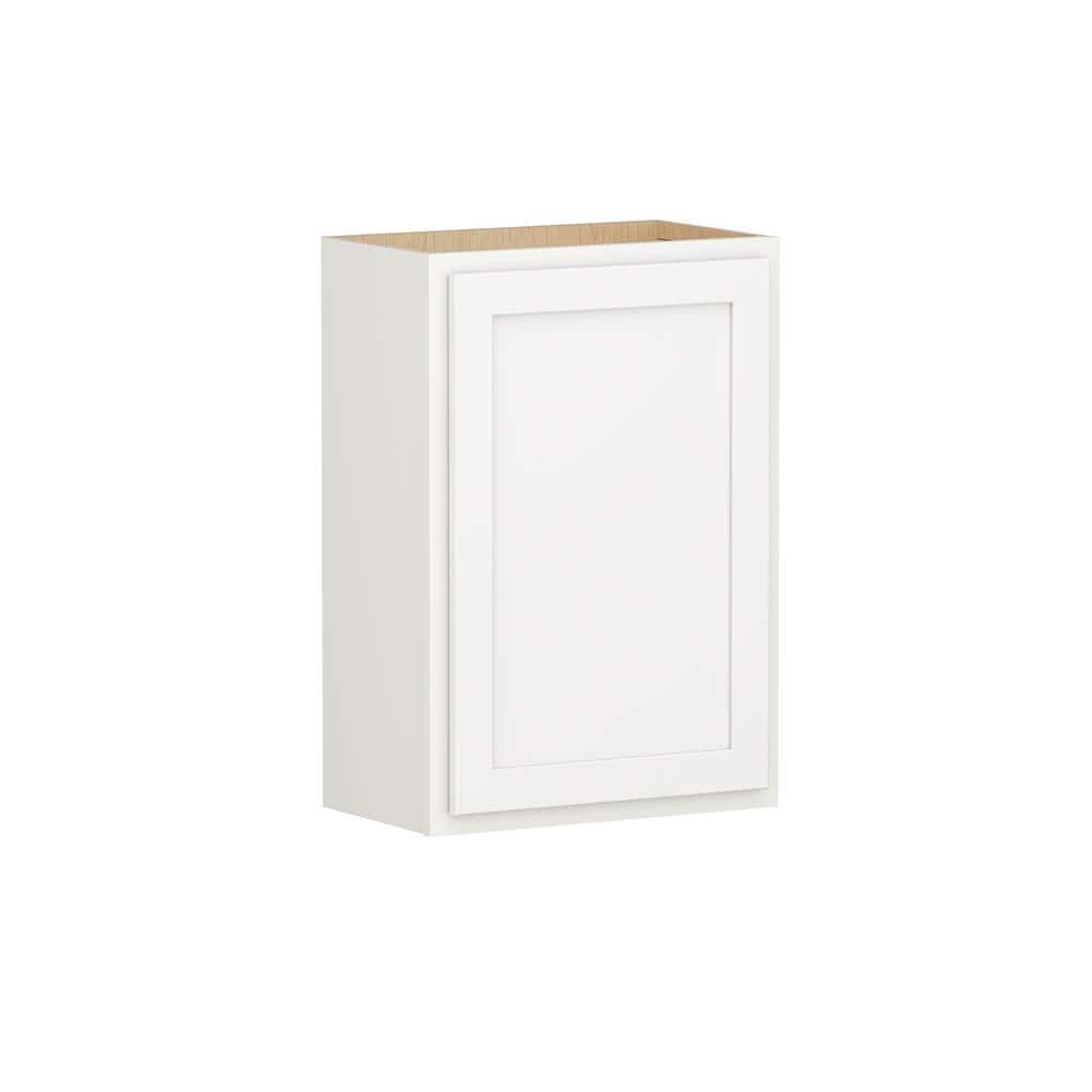 Shaker Partial Overlay 21 in. W x 12 in. D x 30 in. H Plywood Assembled Wall Kitchen Cabinet in Linen White