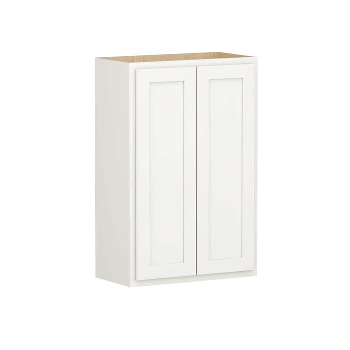 Shaker Partial Overlay 24 in. W x 12 in. D x 36 in. H Plywood Assembled Wall Kitchen Cabinet in Linen White