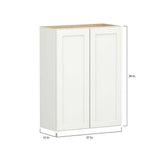 Shaker Full Overlay 27 in. W x 12 in. D x 36 in. H Plywood Assembled Wall Kitchen Cabinet in Linen White