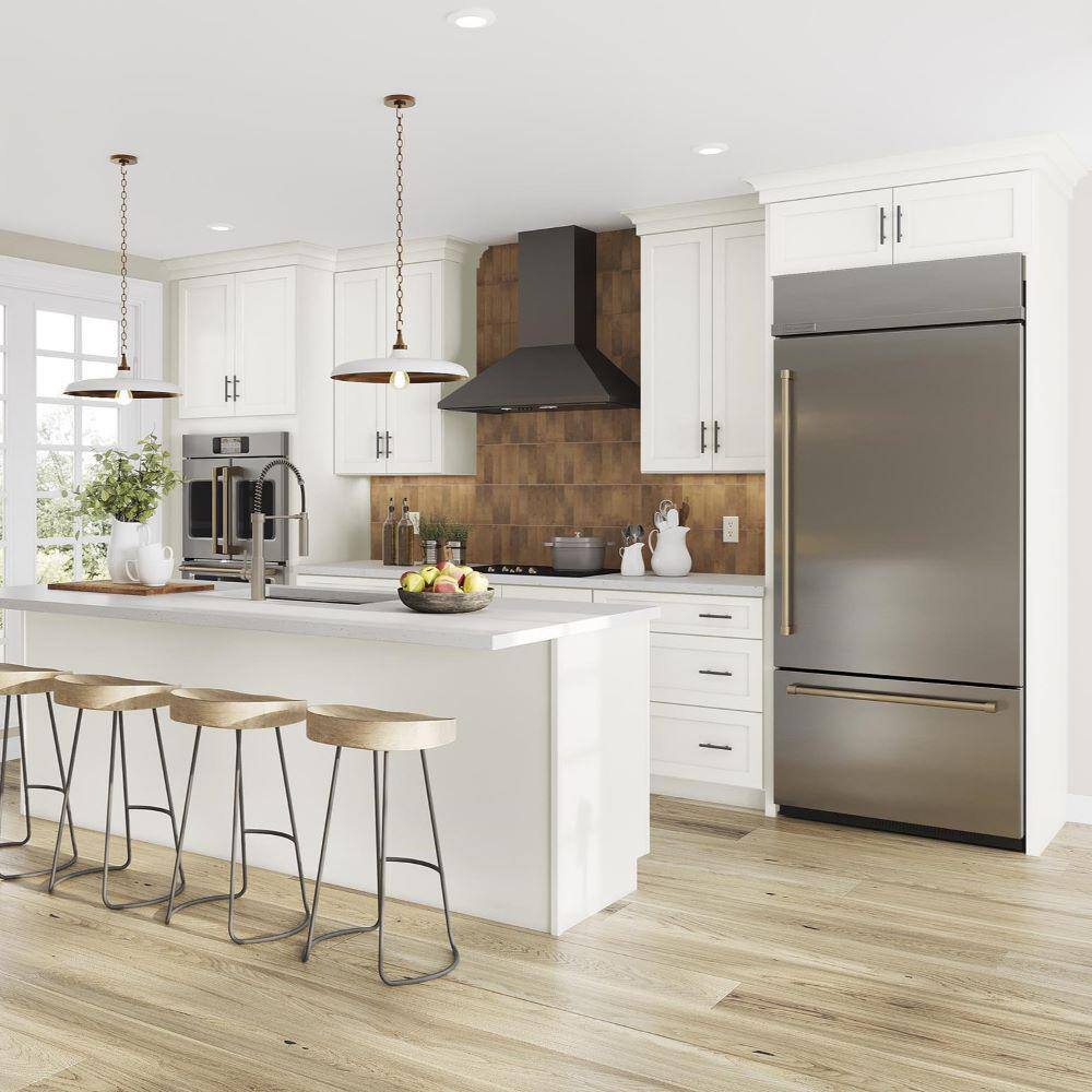 Shaker Full Overlay 27 in. W x 12 in. D x 36 in. H Plywood Assembled Wall Kitchen Cabinet in Linen White