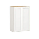 Shaker Full Overlay 27 in. W x 12 in. D x 36 in. H Plywood Assembled Wall Kitchen Cabinet in Linen White