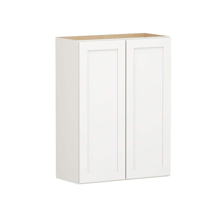 Shaker Full Overlay 27 in. W x 12 in. D x 36 in. H Plywood Assembled Wall Kitchen Cabinet in Linen White