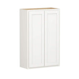 Shaker Partial Overlay 27 in. W x 12 in. D x 42 in. H Plywood Assembled Wall Kitchen Cabinet in Linen White