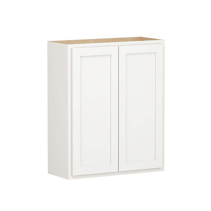 Shaker Partial Overlay 30 in. W x 12 in. D x 36 in. H Plywood Assembled Wall Kitchen Cabinet in Linen White