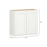 Shaker Partial Overlay 33 in. W x 12 in. D x 30 in. H Plywood Assembled Wall Kitchen Cabinet in Linen White