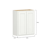SIMPLY WOODMARK PRO Shaker Partial Overlay 24 in. W x 12 in. D x 30 in. H Plywood Assembled Wall Kitchen Cabinet in Linen White
