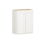 SIMPLY WOODMARK PRO Shaker Partial Overlay 24 in. W x 12 in. D x 30 in. H Plywood Assembled Wall Kitchen Cabinet in Linen White