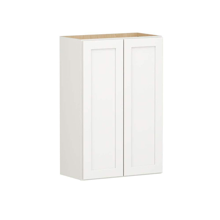 SIMPLY WOODMARK PRO Shaker Full Overlay 24 in. W x 12 in. D x 36 in. H Plywood Assembled Wall Kitchen Cabinet in Linen White