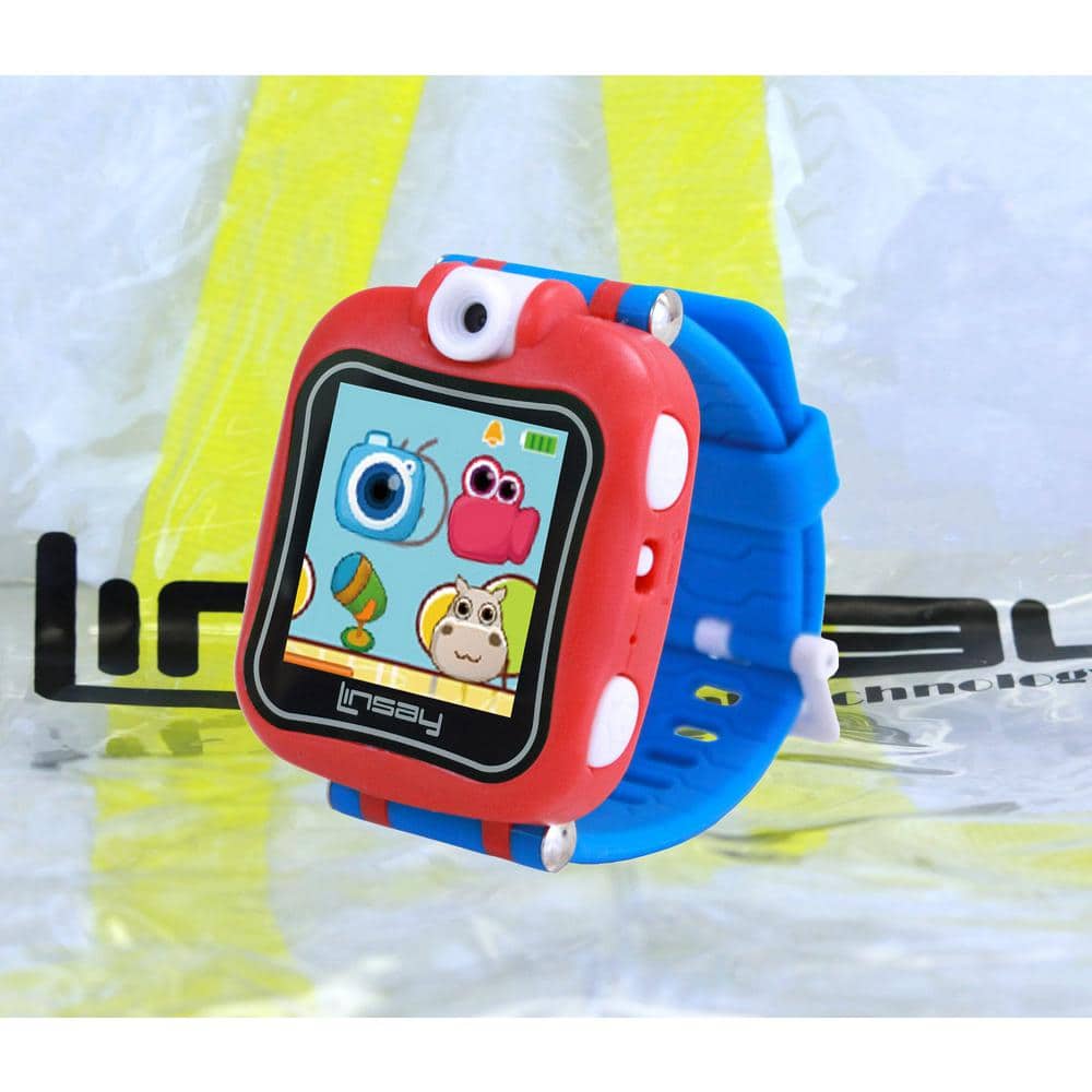 LINSAY 1.5 in. Smart Watch Kids Cam Selfie with Bag Pack, Blue