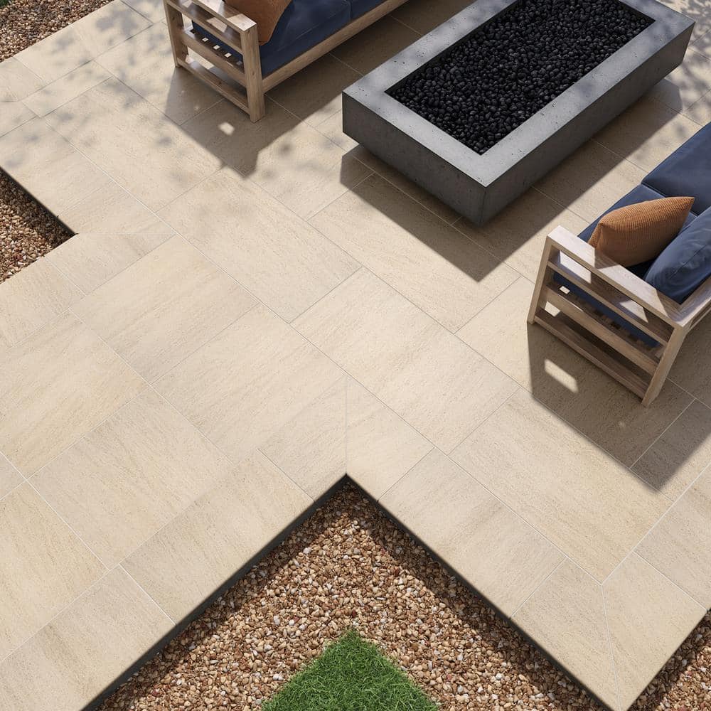 MSI Living Style Beige 2 cm. x 24 in. x 24 in. Matte Porcelain Stone Look Paver (8 sq. ft./Case)