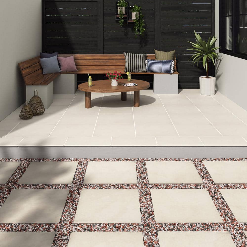 MSI Living Style Cream 2 cm. x 18 in. x 36 in. Matte Porcelain Stone Look Paver (9 sq. ft.)