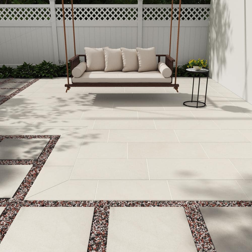 MSI Living Style Cream 2 cm. x 24 in. x 24 in. Matte Porcelain Stone Look Paver (8 sq. ft./Case)