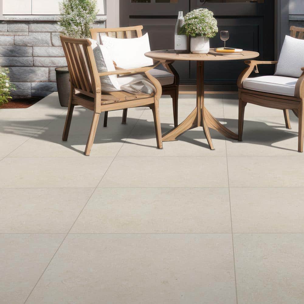 MSI Livingstyle Pearl 2 cm. x 24 in. x 24 in. Matte Porcelain Stone Look Paver (8 sq. ft./Case)