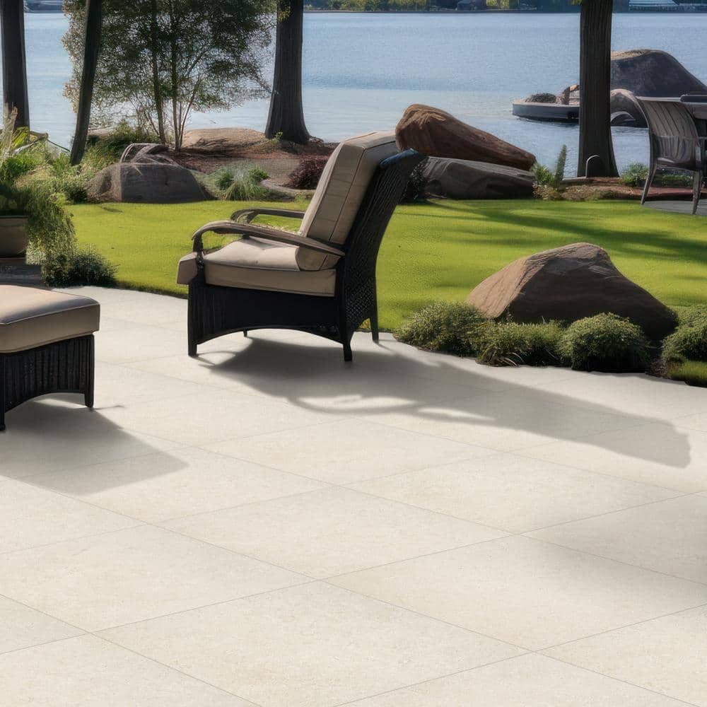 MSI Livingstyle Pearl 2 cm. x 24 in. x 24 in. Matte Porcelain Stone Look Paver (8 sq. ft./Case)