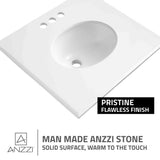 ANZZI Alexander Series 21-in Black Single Sink Bathroom Vanity with White Solid Surface Top (Mirror Included)