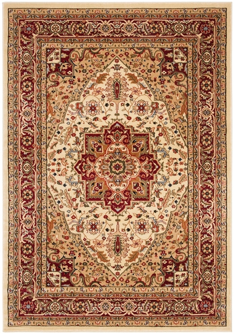 Safavieh Lyndhurst Heriz 12 x 18 Ivory/Red Indoor Floral/Botanical Oriental Area Rug