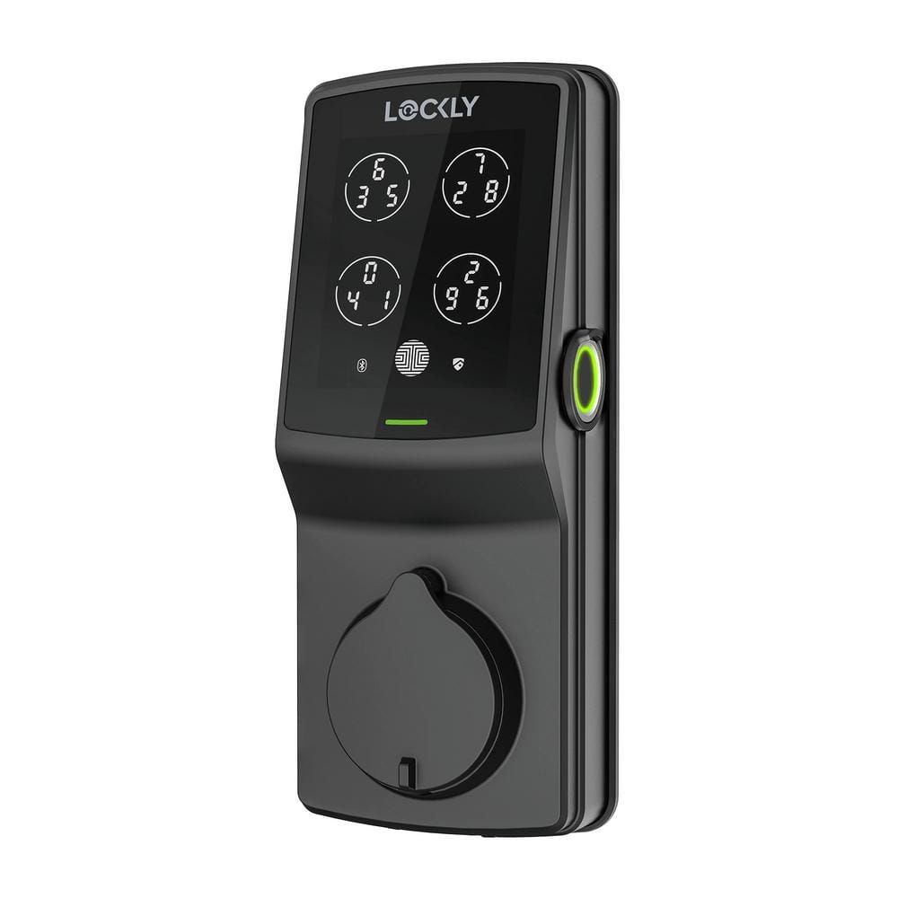 Lockly Secure Plus Matte Black Deadbolt WiFi Smart Lock with 3D Fingerprint, Touchscreen Keypad, works with Hey Google/Alexa