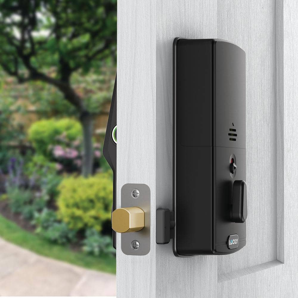 Lockly Secure Plus Matte Black Deadbolt WiFi Smart Lock with 3D Fingerprint, Touchscreen Keypad, works with Hey Google/Alexa