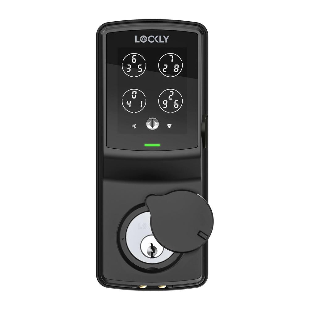 Lockly Secure Plus Matte Black Deadbolt WiFi Smart Lock with 3D Fingerprint, Touchscreen Keypad, works with Hey Google/Alexa
