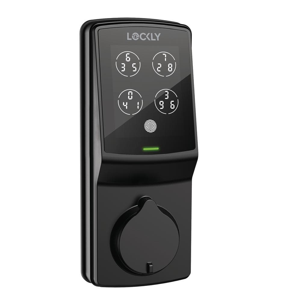 Lockly Secure Plus Matte Black Deadbolt WiFi Smart Lock with 3D Fingerprint, Touchscreen Keypad, works with Hey Google/Alexa